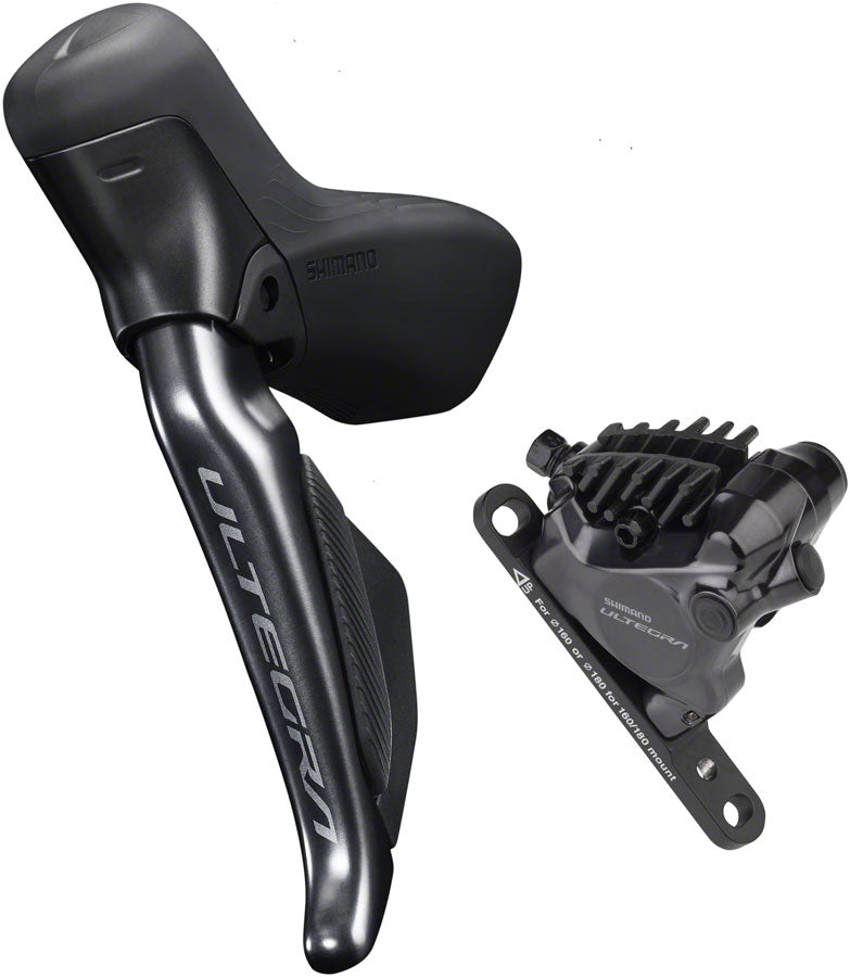 Shimano Ultegra ST-R8170A Di2 Shift/Brake Lever BR-R8170 Hydraulic Disc Brake Caliper - Left/Front 2x Flat Mount BLK