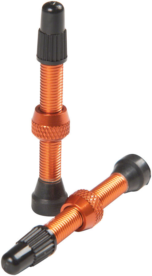 Stan's Alloy Valve Stems - 44mm Pair Orange
