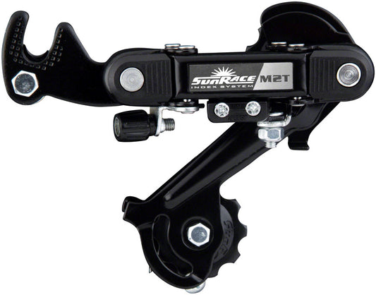 SunRace M2T Rear Derailleur - 6/7-Speed Long Cage Dropout Claw Hanger Black