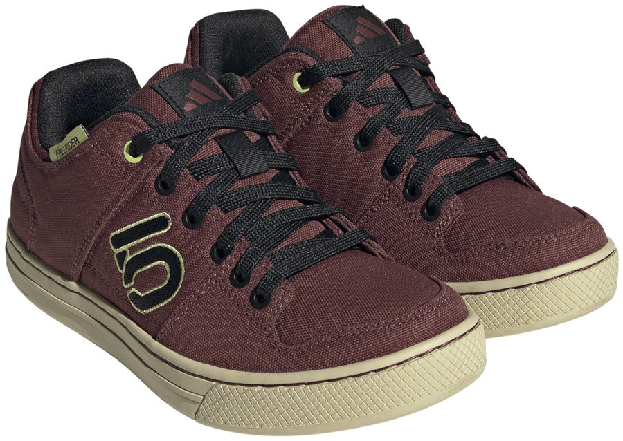 Five Ten Freerider Canvas Flat Shoes - Women's Quiet Crimson/Core Pulse Lime 9