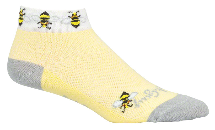 SockGuy Classic Bees Socks - 1" Yellow Women's Small/Medium