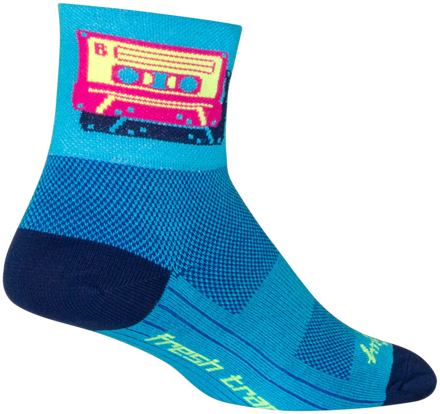 SockGuy Classic Mixtape Socks - 3" Blue/Pink Large/X-Large