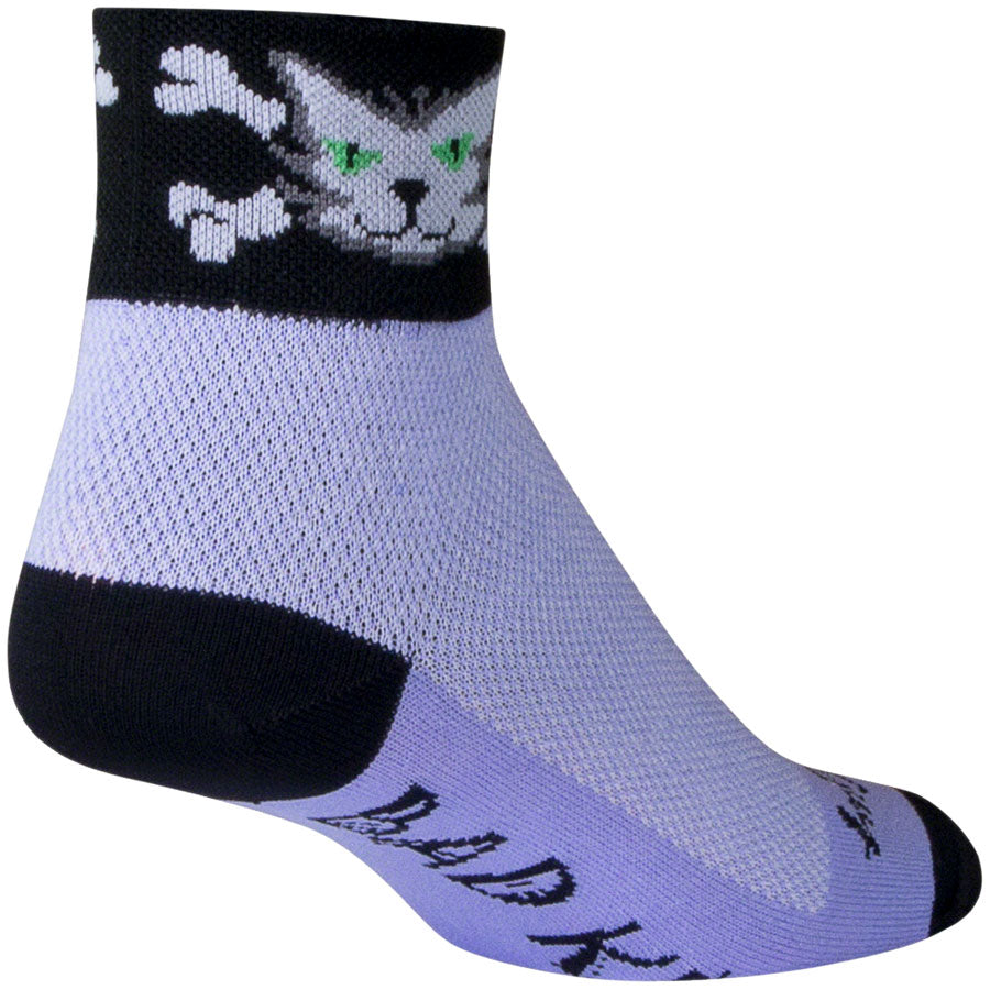 SockGuy Classic Bad Kitty Socks - 2" Purple Women's Small/Medium