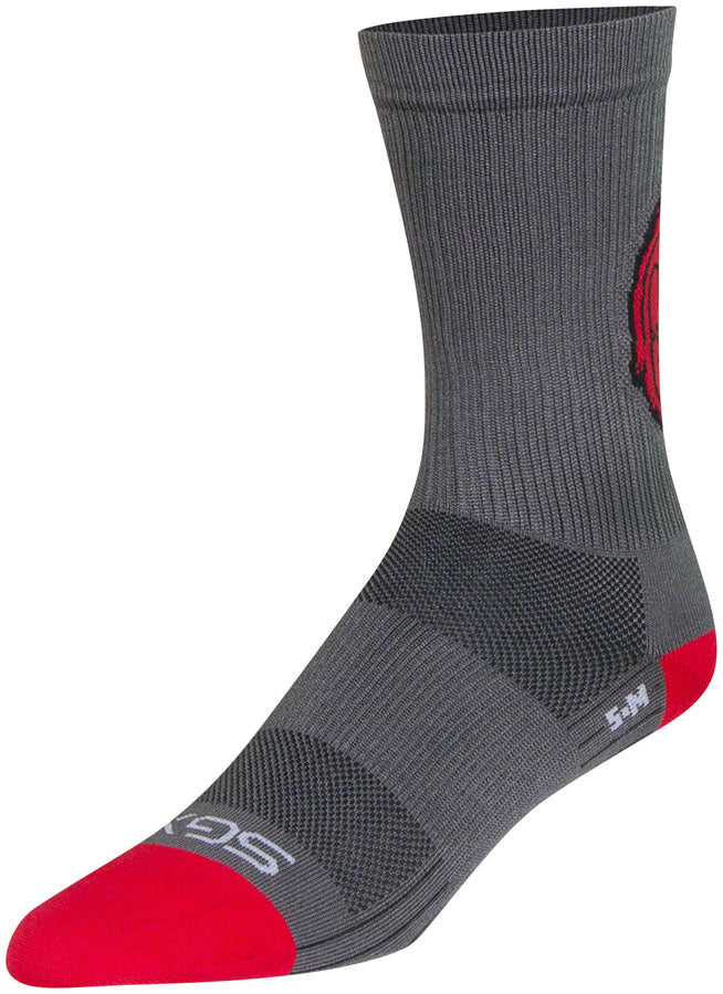 SockGuy SGX Rise and Grind Socks - 6" Gray Small/Medium