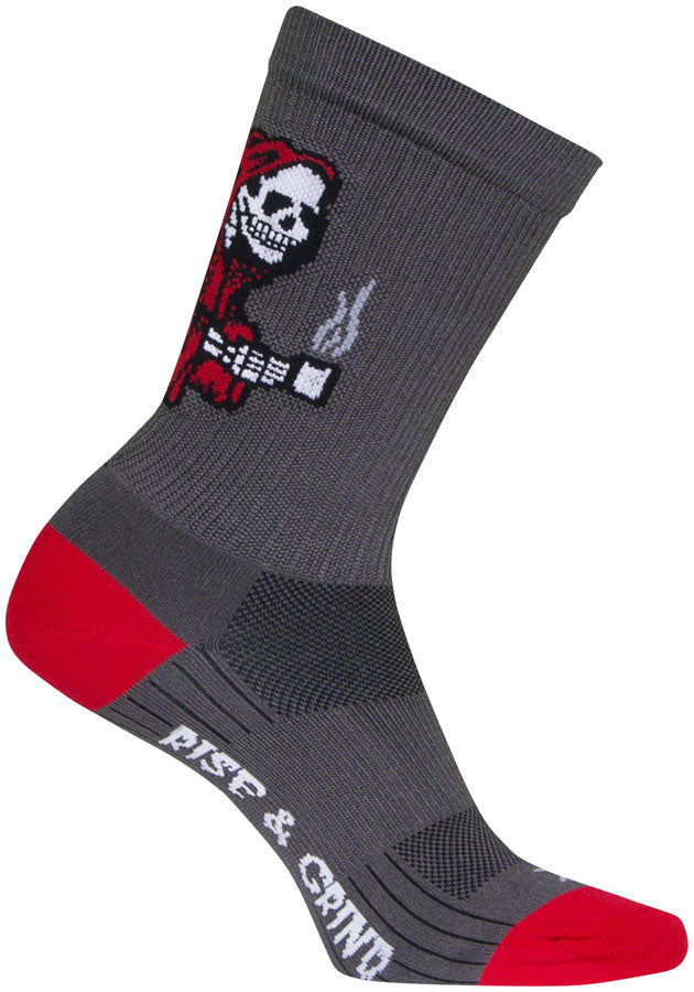 SockGuy SGX Rise and Grind Socks - 6" Gray Small/Medium