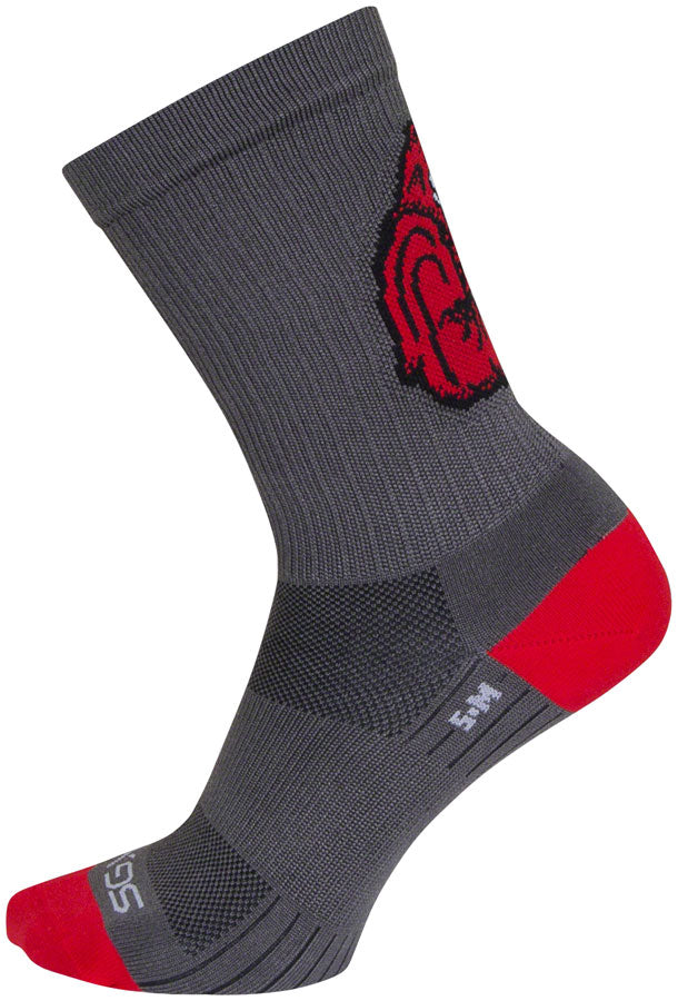 SockGuy SGX Rise and Grind Socks - 6" Gray Small/Medium