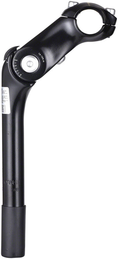 Zoom Quick Comfort Adjustable Stem - 90mm 25.4 Clamp Adjustable 80-150deg 22.2-24tpi Quill Aluminum BLK