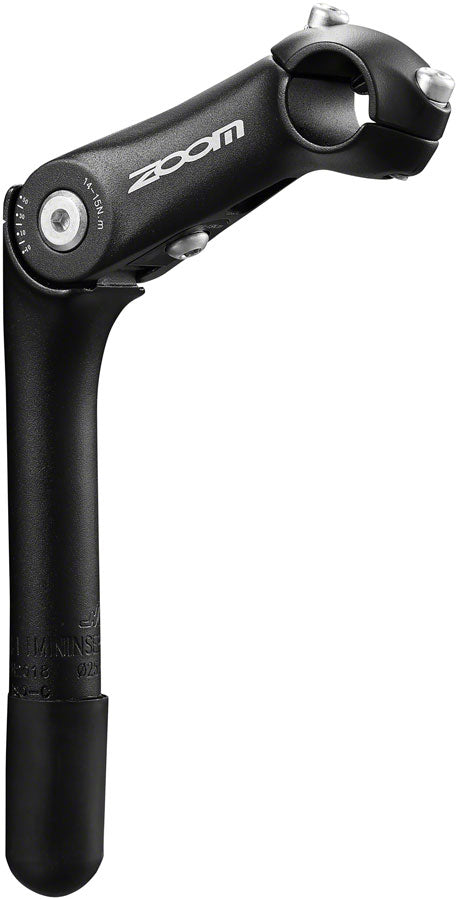 Zoom Quick Comfort Adjustable Stem - 110mm 25.4 Clamp Adjustable 80-150deg 22.2-24tpi Quill Aluminum BLK