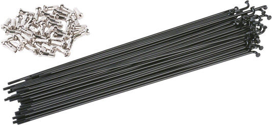 Odyssey HGS Spokes - Stainless Straight 14g 180mm BLK Box of 40 Includes Nipples