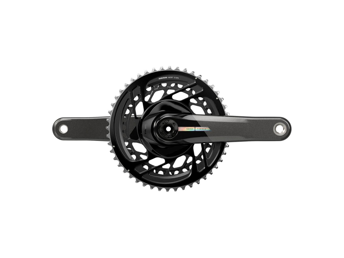 SRAM Force Crankset - 170mm 2x 12-Speed 48/35t Direct Mount DUB Spindle Interface Iridescent Gray D2