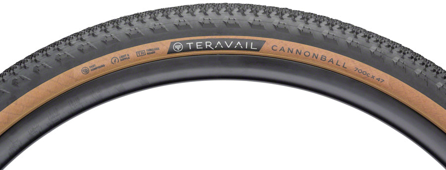 Teravail Cannonball Tire - 700 x 47 Tubeless Folding Tan Light and Supple