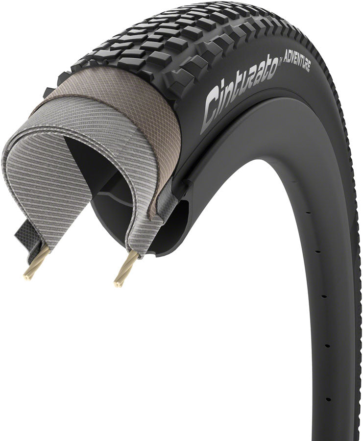 Pirelli Cinturato Adventure Tire - 700 x 45 Tubeless Folding BLK TechWALL+ Pro Gravel