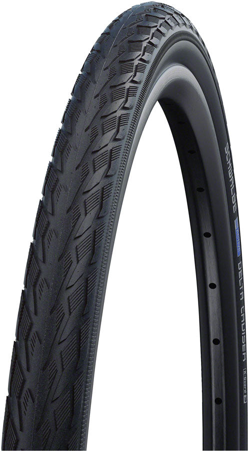 Schwalbe Delta Cruiser Plus Tire - 700 x 50 Clincher Wire BLK/Reflective Active Line PunctureGuard GreenGuard E-25