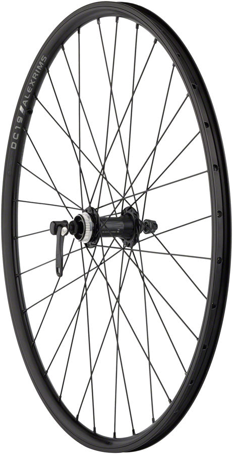 Quality Wheels Value Double Wall Series Rim+Disc Front Wheel - 26" QR x 100mm Center-Lock /Rim Brake BLK Clincher 32H