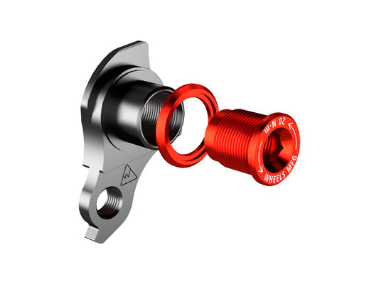 Wheels Manufacturing Universal Derailleur Hanger - 404-1 For Frames designed to accept SRAM UDH BLK/Red