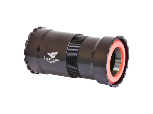 Wheels Manufacturing 386EVO Thread-Together Bottom Bracket - DUB Spindle ABEC-3 Bearing BLK