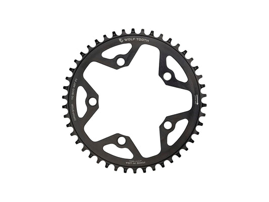 Wolf Tooth 110 BCD Cyclocross Road Chainring - 46t 110 BCD 5-Bolt Drop-Stop B BLK