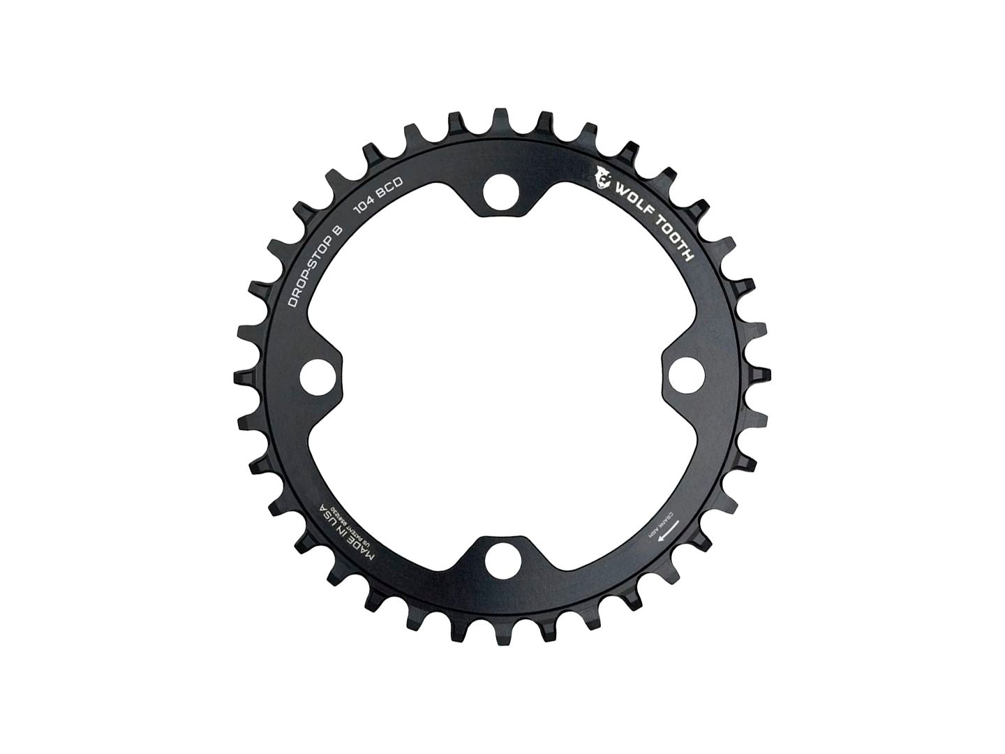 Wolf Tooth 104 BCD Chainring - 32t 104 BCD 4-Bolt Drop-Stop B Black