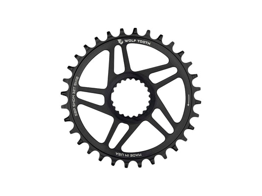 Wolf Tooth Direct Mount Chainring - 30t Shimano DM For Boost Cranks 3mm Offset Drop-Stop ST Requires 12-Speed HG+ Chain BLK