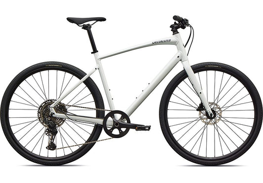 2026 Specialized Sirrus X 3.0 Km Bike Gloss Metallic White Silver / Metallic Deep Marine Frost Reflective Xxs
