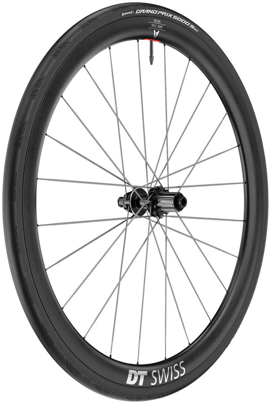 DT Swiss ARC 1100 Spline CS 38 Rear Wheel - 700 12 x 142mm Center-Lock HG11 Road/XDR Ratchet EXP 36 BLK WTS w/Grand Prix 5000 STR Ti