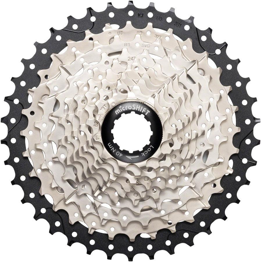 microSHIFT Sword Cassette - 10-Speed 11-38t Alloy Spider Satin Nickel
