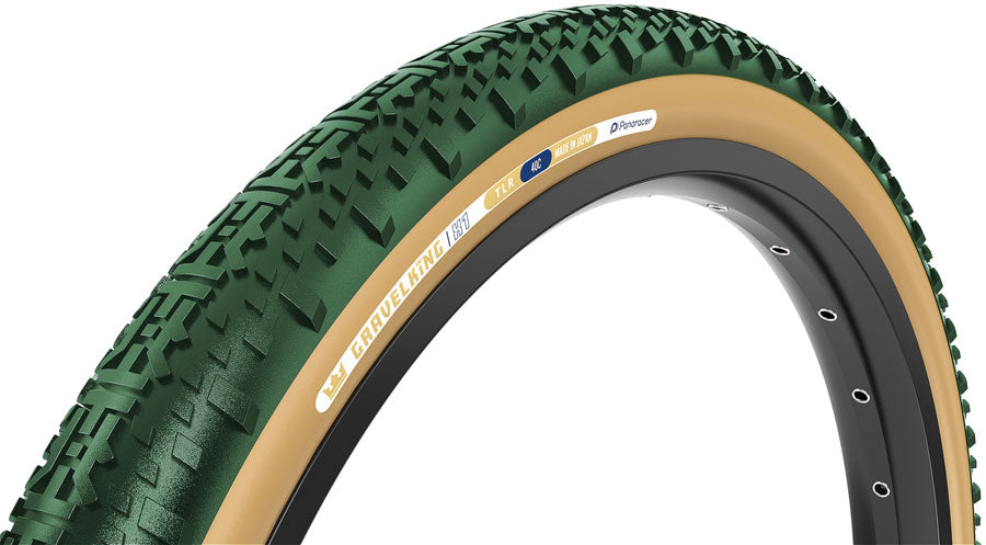 Panaracer GravelKing X1 Tire - 700 x 40 Clincher Folding  British Racing Green/Brown