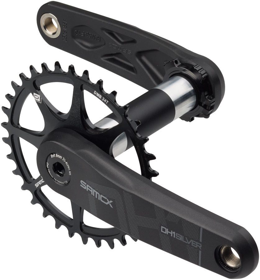 Samox Silver DH-1 Crankset - 155mm 3-Bolt Direct Mount 34t Chainring 28.99mm DUB Type Spindle BLK