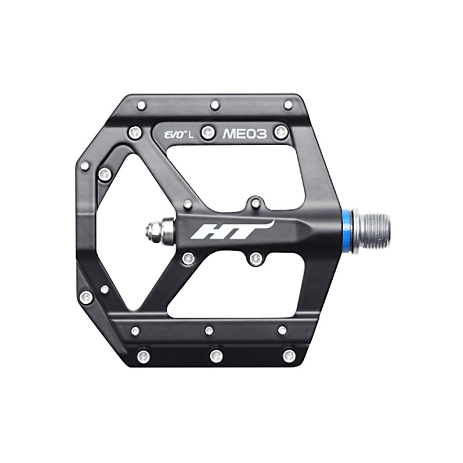 HT Components ME03 EVO+ Platform Pedals Body: Aluminum Spindle: Cr-Mo 9/16'' Black Pair