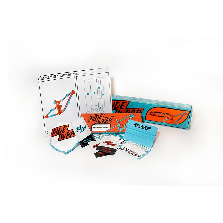 RideWrap Covered Dual Suspension MTB Frame Protection Kit - Gloss