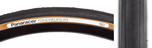 Panaracer GravelKing Slick Tire - 700 x 43 Tubeless Folding Black/Brown