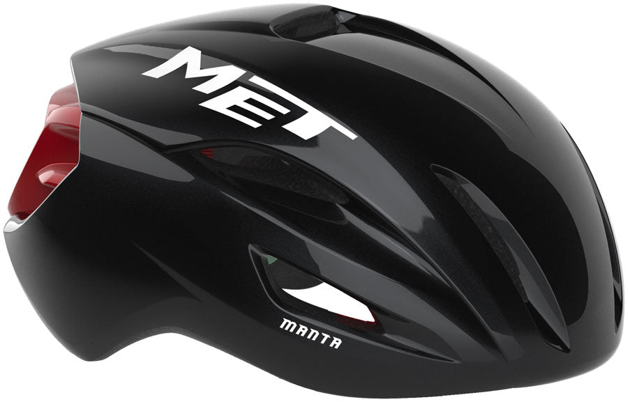 MET Manta Helmet - Black/Red Glossy Small