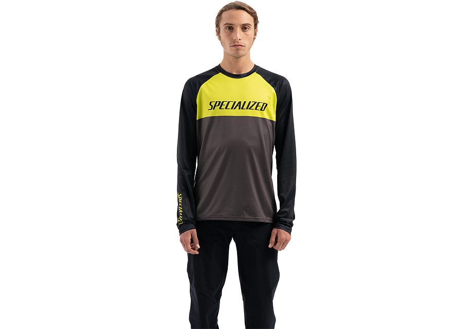 Specialized Demo Pro Jersey Ls Hyper Green / Charcoal Block Xl