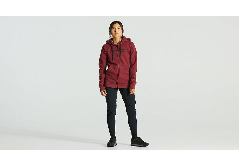 Specialized Legacy Wordmark Zip-Up Hoodie Wmn Maroon Xs