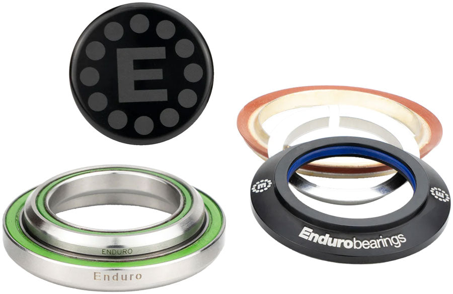 Enduro HDK-0013 Drop-In Headset Kit - IS41/28.6 Upper | IS52/40 Lower 36x45 Angular Contact Bearings Tapered BLK