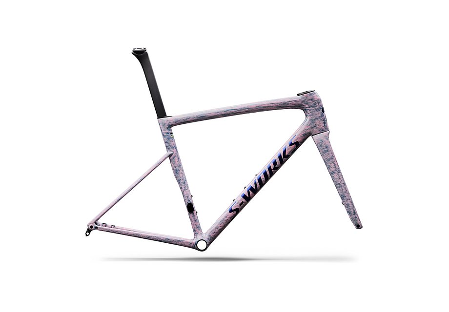 Specialized Tarmac Sl8 S-Works Frmset Gloss Dolomite Metallic / Directional Brush / Blue Majesty Metallic 58