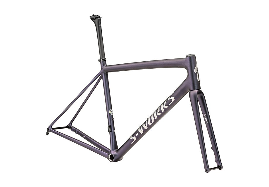 Specialized aethos S-Works frmset satin 25% violet ghost pearl over carbon / brushed chrome 56