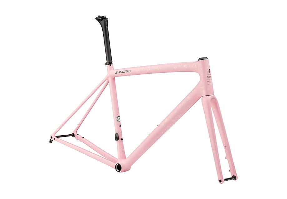 Specialized aethos S-Works frmset satin 100% red ghost pearl organic color run over desert rose / taupe 52