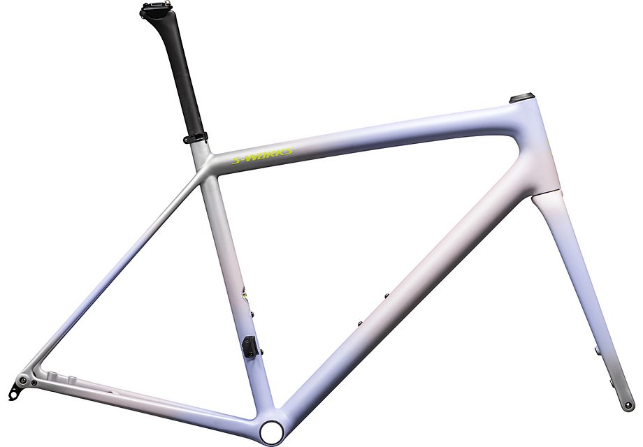 Specialized aethos S-Works frmset satin clay - powder indigo - silver dust - radial fade + lapis edge fade / hyper + 100% lapis 56