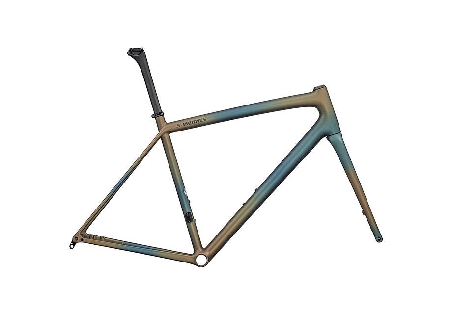 Specialized aethos S-Works frmset satin deep lake metallic / green pearl + burnt gold metallic fades / dark navy 54