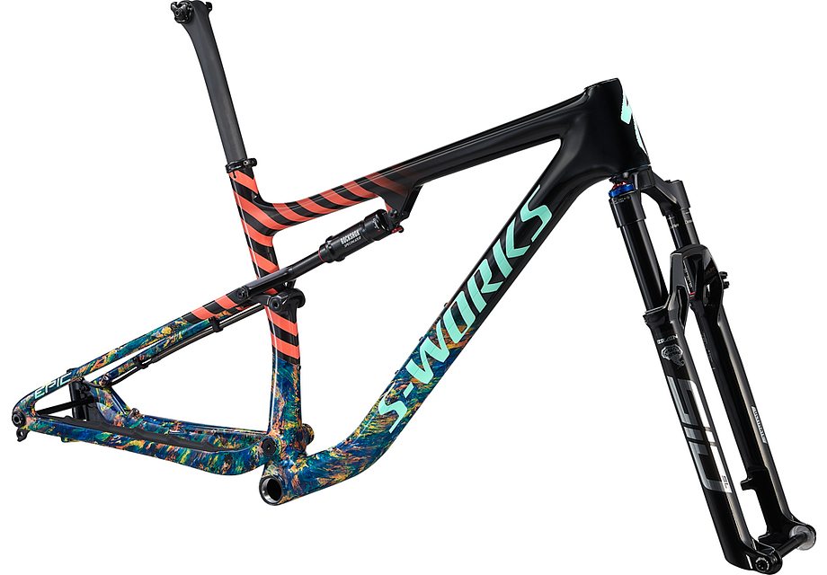 Specialized Epic S-Works Frmset Gloss Carbon/Cobalt Marble/Brassy Yellow Marble/Vivid Coral/Oasis L