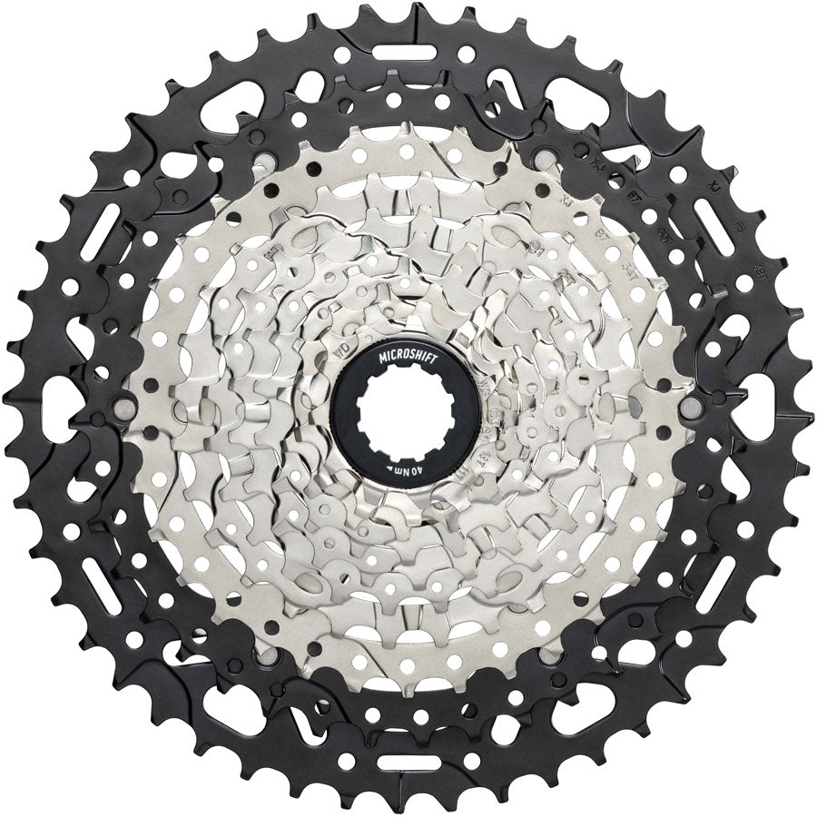 microSHIFT Advent MX E-Series Cassette - 10-Speed 11-48t Silver/BLK For HG Driver