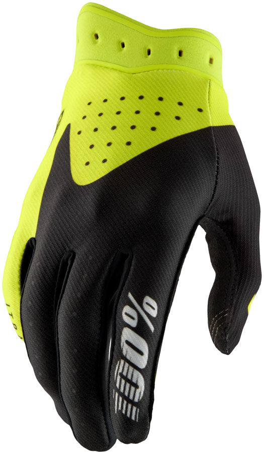 100% Itrack Gloves - Black/Fluo Yellow X-Large