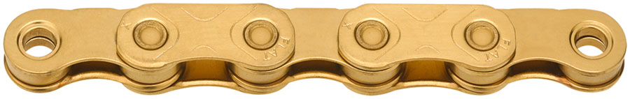 KMC X-Flat Waxed Chain - 12/13-Speed 126 Links Compatible SRAM T-Type AXS Systems Ti Gold