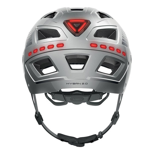 Abus Hyban 2.0 LED Helmet - Signal Silver Large