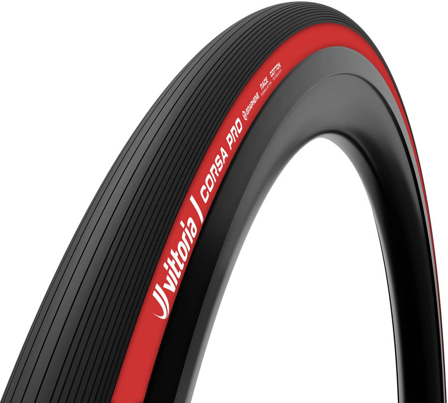 Vittoria Corsa Pro Tire - 700 x 28  Tubeless Folding BLK/Red 4C Race Graphene G2.0