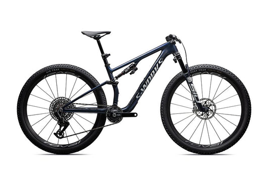 2026 Specialized Epic 8 S-Works Bike Gloss Cyan Blue Pearl / Metallic White Silver S