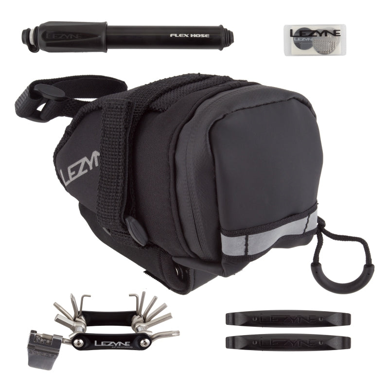 Lezyne M-Caddy Seat Bag Sport Kid Sport Drive HP Hand Pump Rap6 Tool SmartKit Composite Matrix Tire Levers BLK