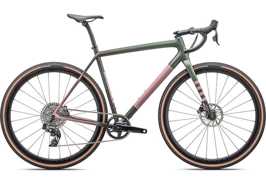 2025 Specialized Crux Expert Bike Satin Cypress Metallic / Doppio / Dusky Pink / Champagne 58
