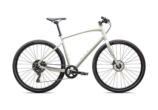 2025 Specialized Sirrus X 2.0 Km Bike Gloss Dune White / Dove Grey Reflective S